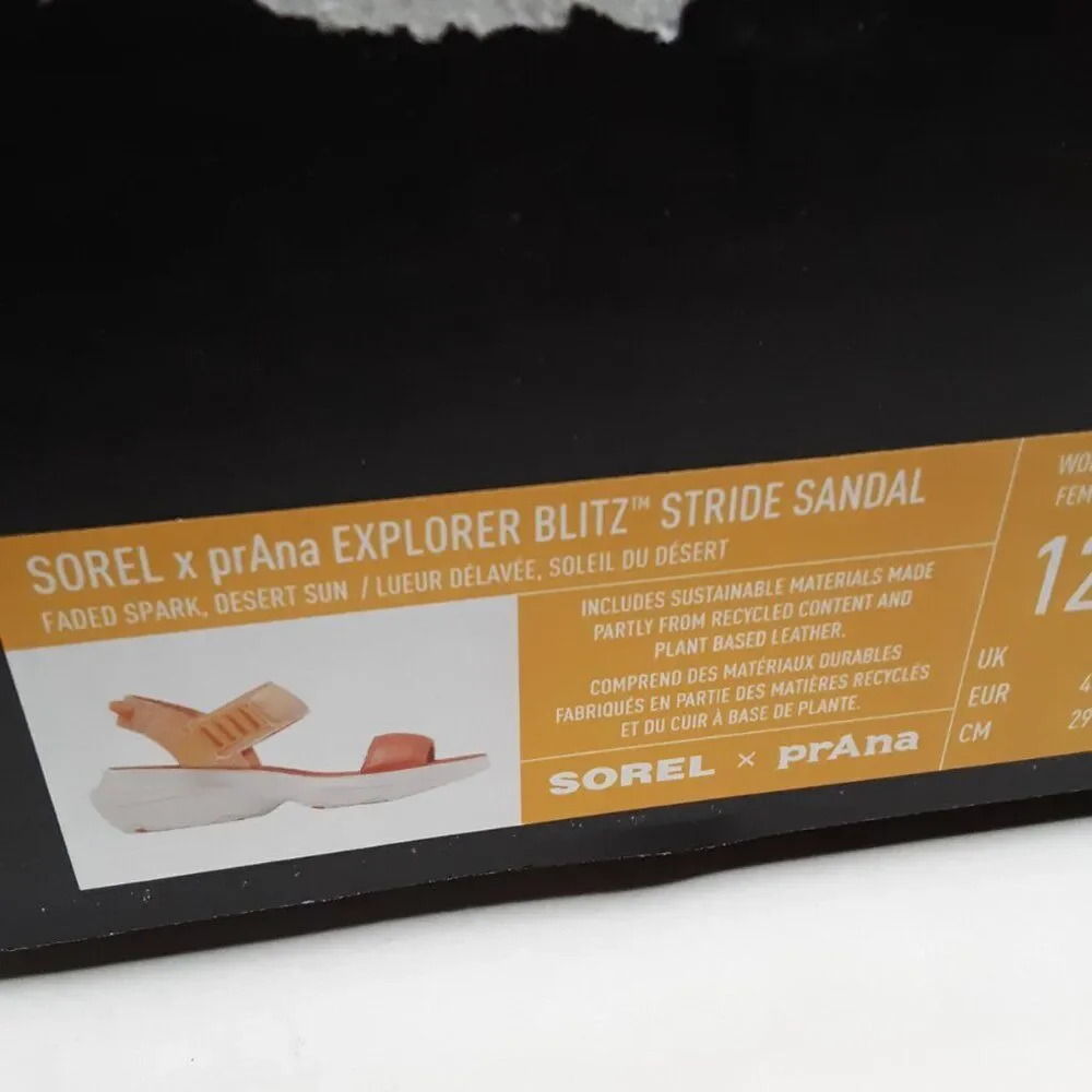 Sorel x PrAna Explorer Blitz Stride Women's size 12M Sandal Orange